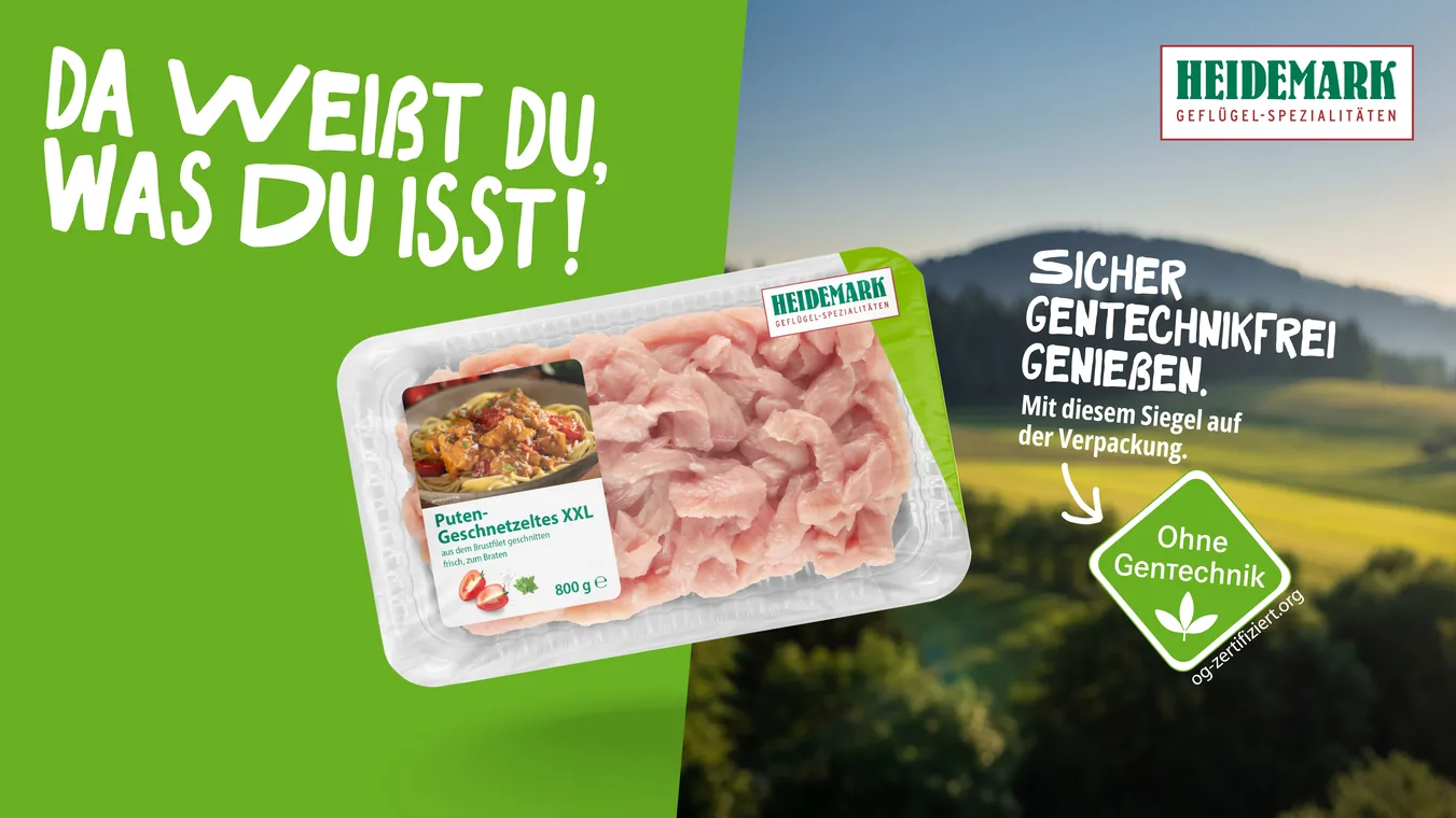Werbemotiv Heidemark Puten-Geschnetzeltes: Da weißt du, was du isst!